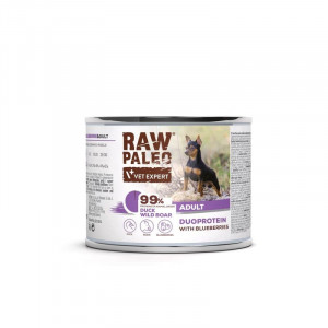 RAW PALEO DOG DUCK BOAR konservi suņiem Pīle, mežacūka 200g